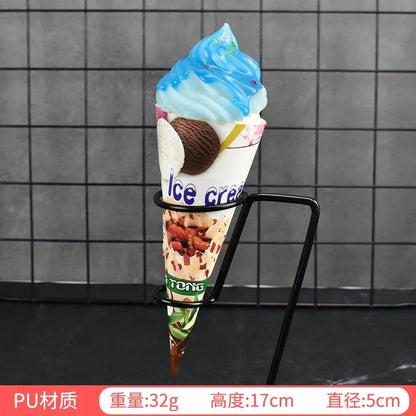 1pc/lot Simulation Ice Cream Cone Dessert Ice Cream Milk Tea Shop Decoration Fake Fruit Ice Cream Props Decoration Model DIY luvshop24
