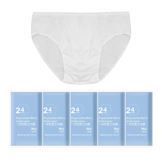 5Pack Men's disposable Underwear L-4XL White Cotton Panties Sexy Man Breathable Briefs Shorts Male Comfortable Underpants luvshop24