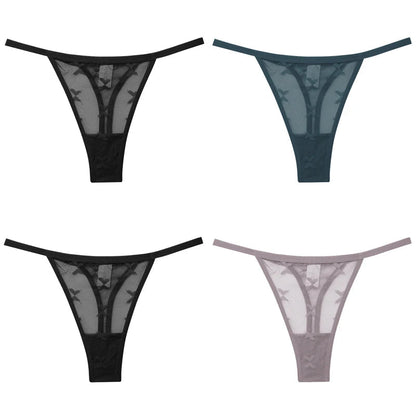 4Pcs Lace Bikini Panties Women Sexy Thongs Lace G-string Underpants S-XL Ladies Comfortable T-Back Underwear Sexy Lingerie 2022 luvshop24