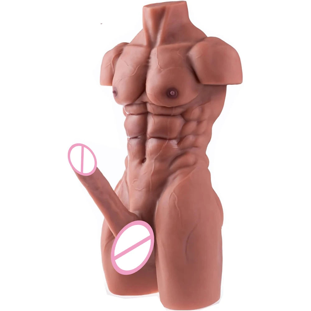 RENHEYUOU-16KG fierce male sex doll gay male TPE realistic large phallus with abs female masturbation Adult Torso sex dolls 18+ luvshop24