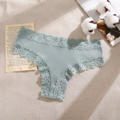 5Pcs/set Women Cotton Panties Floral Lace Intimate Underwear Trendy Patchwork Lace Briefs Female Soft Underpants Lingerie S-XL luvshop24