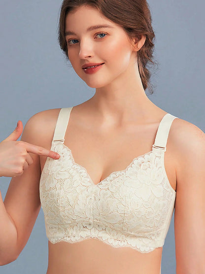 French lace lingerie for women slim fit gathered and gathered paired with anti sagging bra adjustable without steel ring bra luvshop24