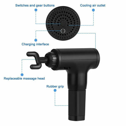 Sports Massage Gun with 4 Heads Deep Tissue Muscle Relaxing Percussion Massager luvshop24