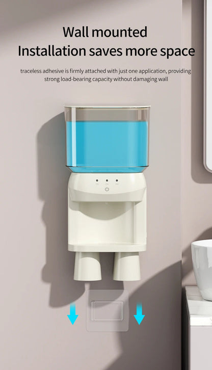 1Pcs Mouthwash Container, Automatic Sensor Mouthwash Machine, No Punching Smart Oral Cleaning, Wall-Mounted Mouthwash Rack, USB Charging with 2 Mouthwash Cups luvshop24