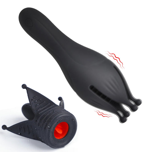 Glans Trainer for Men Powerful Vibrating Penis G Spot Masturbator Soft Fingertip Prolong Endurance Massage Vibrator Erotic Toys luvshop24