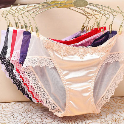 Women's Panties Underwear Lace Briefs Seamless Panties for Women Elastic Low-Waist Underpant Lady Sexy Female Intimates Lingerie luvshop24