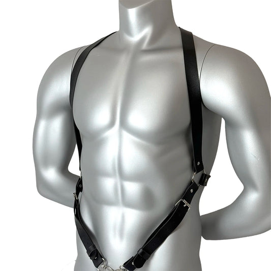 Sexy Male PU Leather Chest Harness Bondage Strap Adjustable Shoulder Belt Lingerie Fetish Gay Clothing Accessories for Men luvshop24