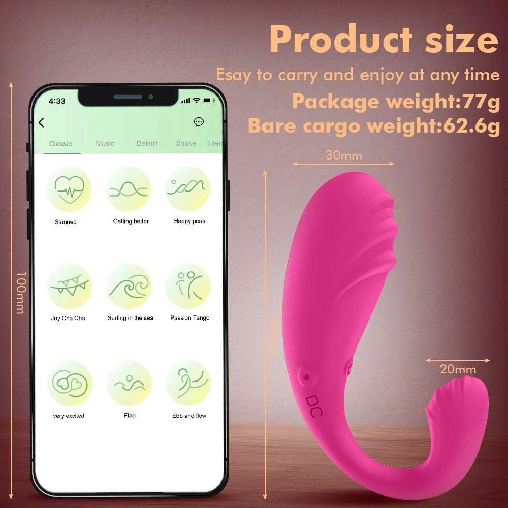 APP Remote Control Women's Dildo Vibrator Vagina G-Spot Dual Stimulation Massager Wearable Underwear Sex Toy luvshop24
