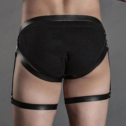 Men's Leather Leg Belt Male Harness Belts Gay Body Bondage Sex Rave Party Lingerie Punk Fashion Men's Leather Decorative Belt luvshop24