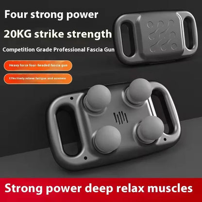 Handheld wireless muscle massager, back, leg, neck relaxation massager Multi-functional 4-head massage tool luvshop24