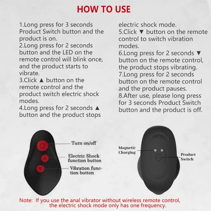 Electric Shock Vibration Vibrator Penetration Prostate Massager Stimulator Stimulation Docking Anal Plug Male Sex Toy For Man luvshop24