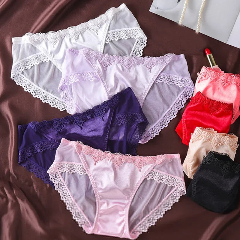 Women's Panties Underwear Lace Briefs Seamless Panties for Women Elastic Low-Waist Underpant Lady Sexy Female Intimates Lingerie luvshop24