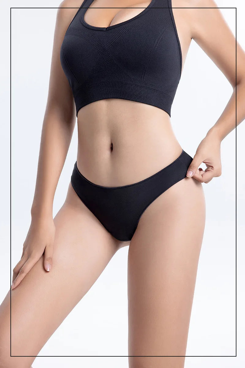 6pcs Cotton Women's Thongs Panties Sports Breathable Low Waist Underwear Lingerie Sexy Female Lady Solid Color G-String luvshop24