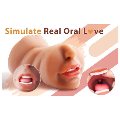 3in1 realistic mouth vagina anal plug male masturbator cup deep throat silicone dildo moves masturbation pleasure toys for men luvshop24