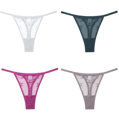 4Pcs Lace Bikini Panties Women Sexy Thongs Lace G-string Underpants S-XL Ladies Comfortable T-Back Underwear Sexy Lingerie 2022 luvshop24