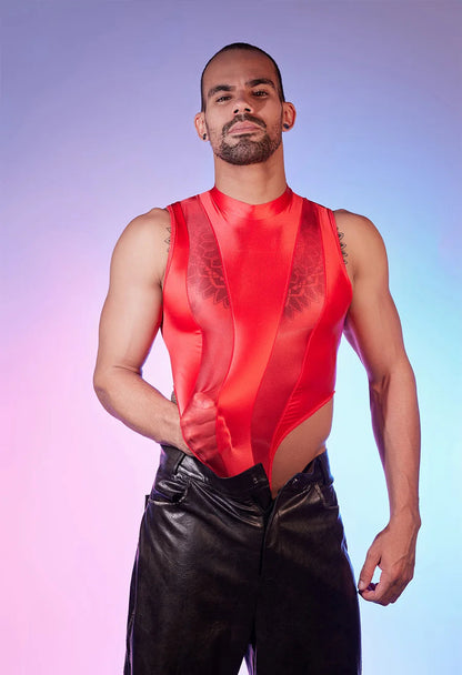 Hot Sexy Men's Bodysuits Mesh Patchwork Shiny Transparen Short Sleeve Male Rompers High Cut Leotard Gay Open Crotch Jumpsuits luvshop24