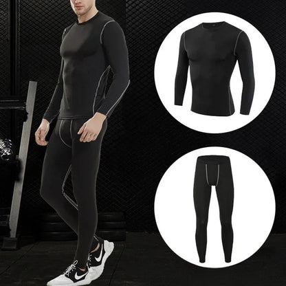 1pcs Men Long-sleeved Thermal Underwear Male Tight Fitting Fast Dry Elastic Fitness Suit Set Man Autumn Winter Sprots Wear luvshop24
