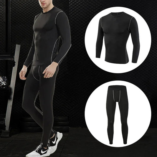1pcs Men Long-sleeved Thermal Underwear Male Tight Fitting Fast Dry Elastic Fitness Suit Set Man Autumn Winter Sprots Wear luvshop24