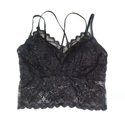 Lace Bra Women Tops Floral Lace Tanks Top Sexy Lingerie Bralette Wirefree Underwear Adjust Strap Removable Pads Camisoles luvshop24