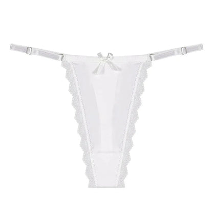 2023 Sexy Women's Panties Low Waist One Piece Lace Thong Adjustable Large T-back трусы женские luvshop24