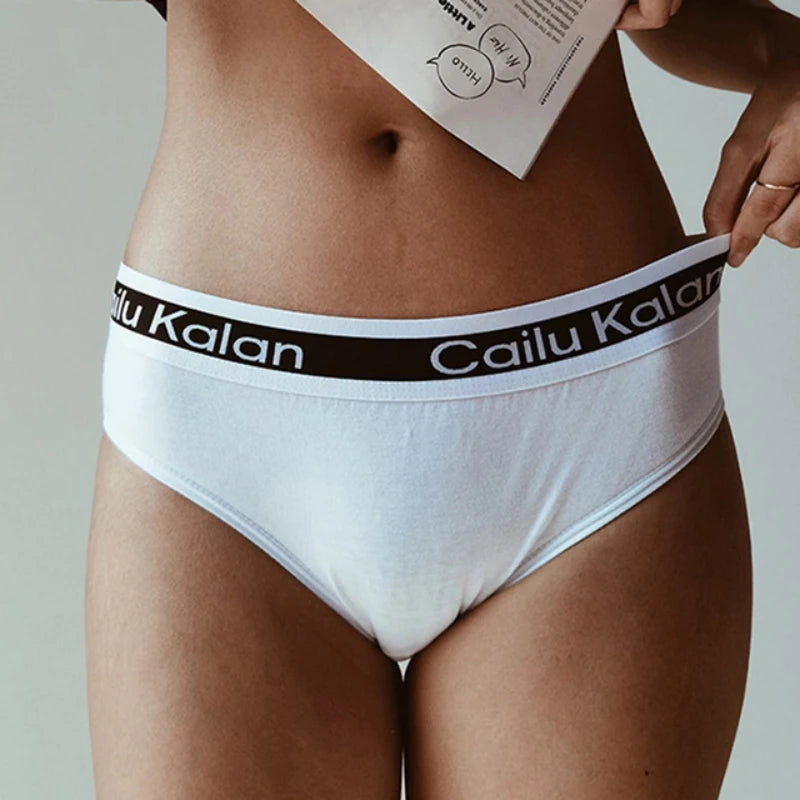 Ladies Breathable Cotton Knickers Elastic Silver Edged Belt Women's Underpants Sexy Wrap Buttocks Panties Seamless Girls Briefs luvshop24