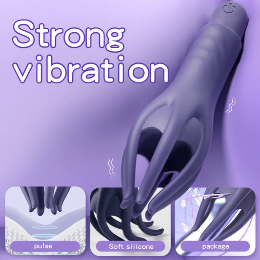 Powerful Vibrating Glans Trainer for Men Masturbator Penis G Spot Soft Fingertip Prolong Endurance Massage Vibrator Erotic Toys luvshop24