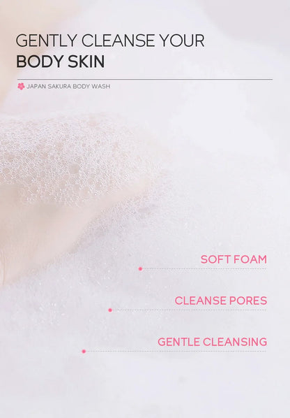 LAIKOU Sakura Shower Gel Long Moisturizing Smooth Long Lasting Fragrance Gentle Foam Body Cleansing Bath Product 200ml luvshop24