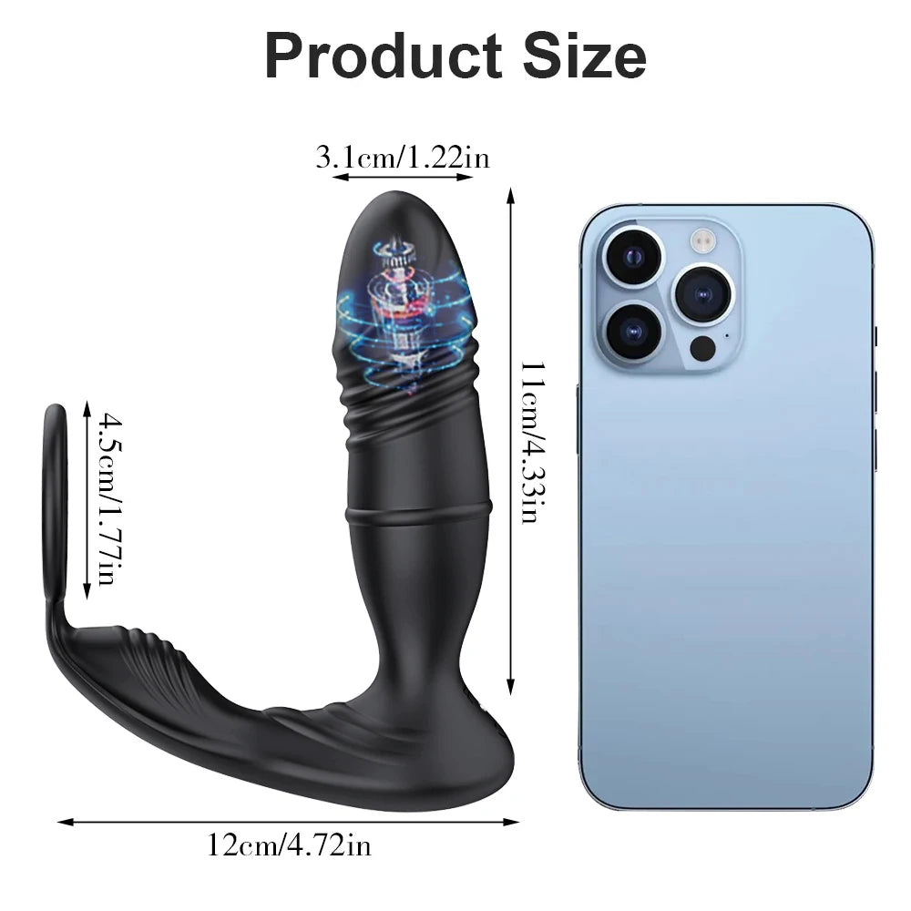 Male Thrusting Prostate Massager Bluetooth APP Vibrator for Men Gay Anal Plug Wireless Remote Butt Plug Sex Toy for Couples luvshop24