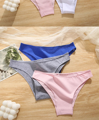 FINETOO 5PCS/Set M-XXL Panties Women Cotton Lingerie Woman Underwear Sexy Femme Underwear Girls Underpant Panty 7 Solid Colors luvshop24