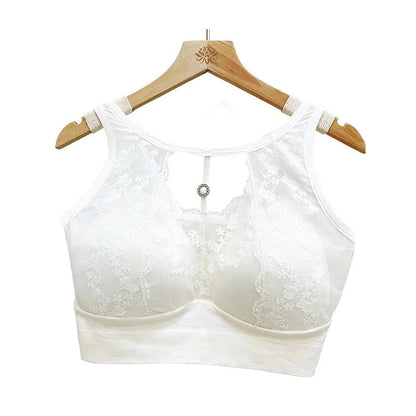 1pcs Lace Sexy Bra No Steel Ring Comfortable Full Cup Large Size Bra Vest Bra One Gather Anti Sagging Underwear luvshop24
