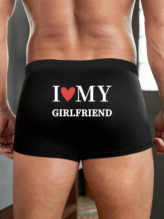 Men Funny Boxer Briefs with Prints I LOVE MY GIRLFRIEND Breathable Trunks Underwear Boxer Short for Male luvshop24