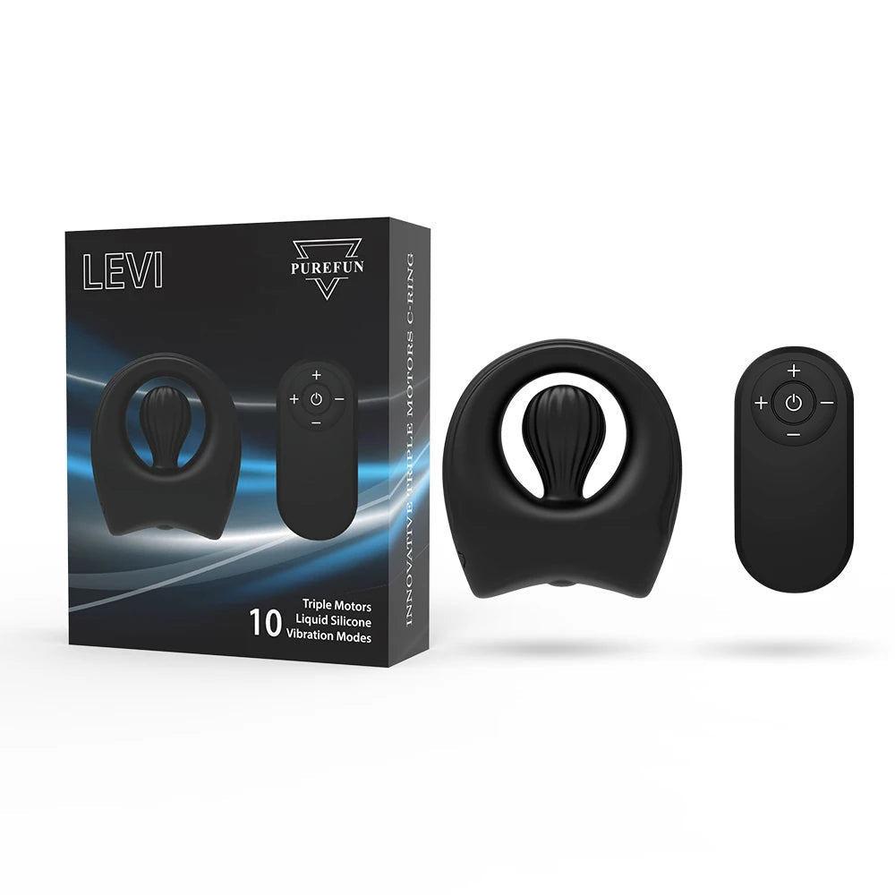 Vibrating Penis Rings Triple Motors Lock Ring Remote Control Vibrator 10 Vibration Modes Enhanced Erection Adult Erotic Toys luvshop24