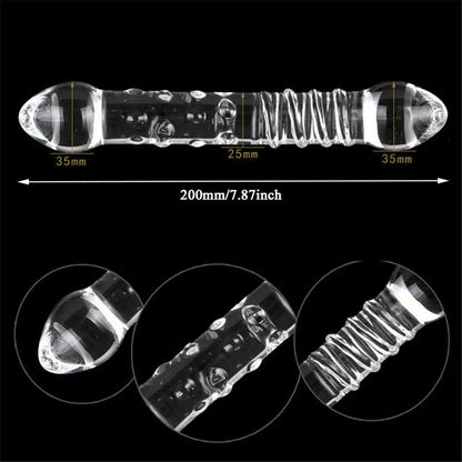 Pyrex Glass Dildo 195x33mm Fake Penis Crystal Anal Beads Butt Plug Prostate Massager G Spot Female Masturbation Toys luvshop24