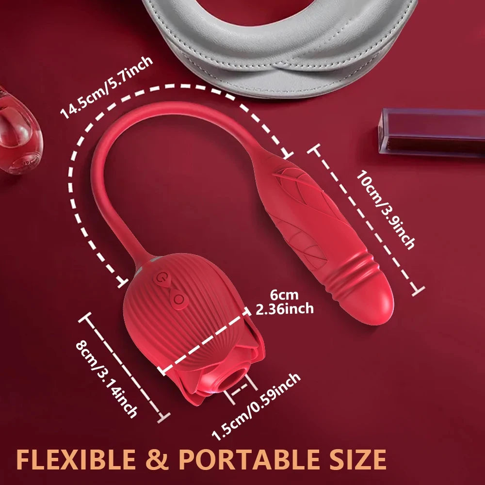 Rose Sucking Vibrator for Women Dildo Thrusting Vibrating Clit Sucker Nipple Clitoris Stimulation Female Sex Toys for Adults luvshop24