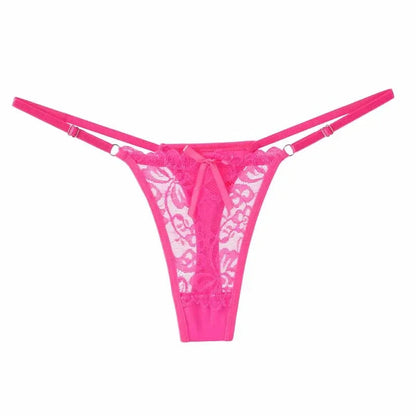 Lace Underwear for Women Low Rise Adjustable Waist Thongs Sexy Perspective G-String Female Breathable Lingerie luvshop24