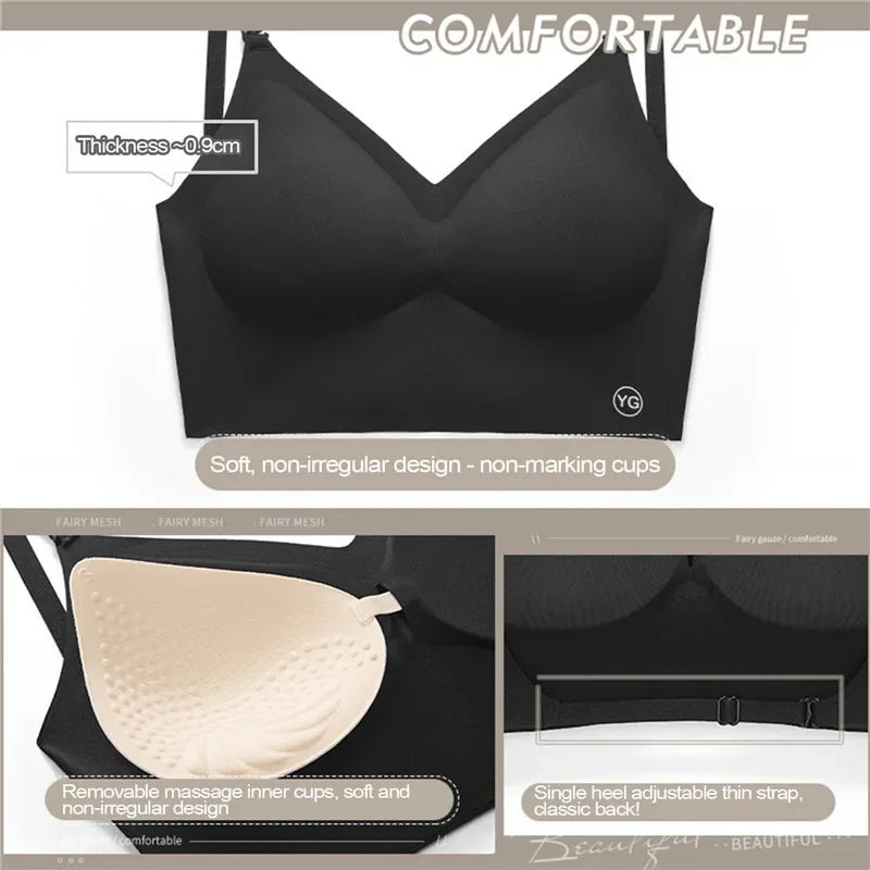 2024 Invisible Push Up Bra Backless Sexy Women Bras Low Cut Plunge Brassiere Open Back Wedding Underwear Seamless Lingerie luvshop24