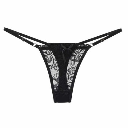 Lace Underwear for Women Low Rise Adjustable Waist Thongs Sexy Perspective G-String Female Breathable Lingerie luvshop24