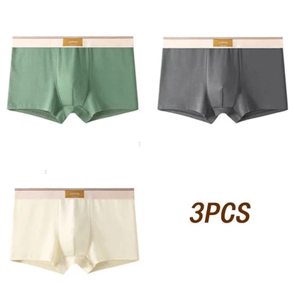 3pcs Men Underwear Cotton BoxerShorts Hombre Panties Man Breathable Underpants Sexy Sports Comfort Male Boxers  Size L-4XL luvshop24