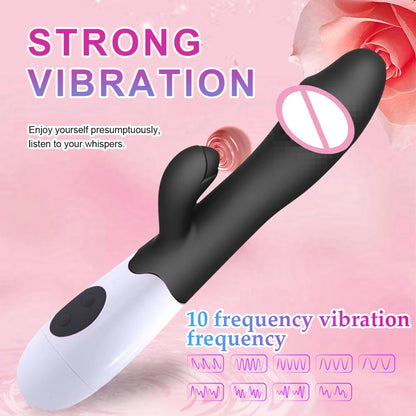 Rabbit Vibrator for Women Vagina G-Spot Nipple Clitoris Stimulator Thrusting Telescopic Rotating Dildo for Adult Sexy Toys luvshop24