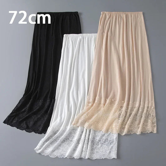 3 Lengths Basic Underskirt Modal Female Half Length Skirt Lace Slip Innerwear Short Skirt Women Half Slip Dress Petticoat luvshop24