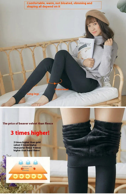 Women's Fleece Tights Warm Insulated Pantyhose Skin Effect Translucent Stockings Sexy Women's Underwear High Elastic Leggings luvshop24