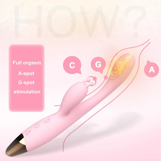Rabbit Vibrator for Women Powerful vibrating AV Magic Wand G Spot  Clitoris Stimulator Vagina Nipple Massage Dildo Masturbator luvshop24