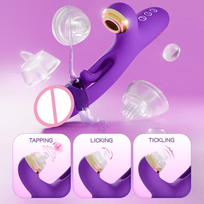 Tapping Flapping Vibrator for Women Clit Sucker Clitoris Stimulator G spot Massager with 3 Replaceable Adults Sex Toy for Female luvshop24