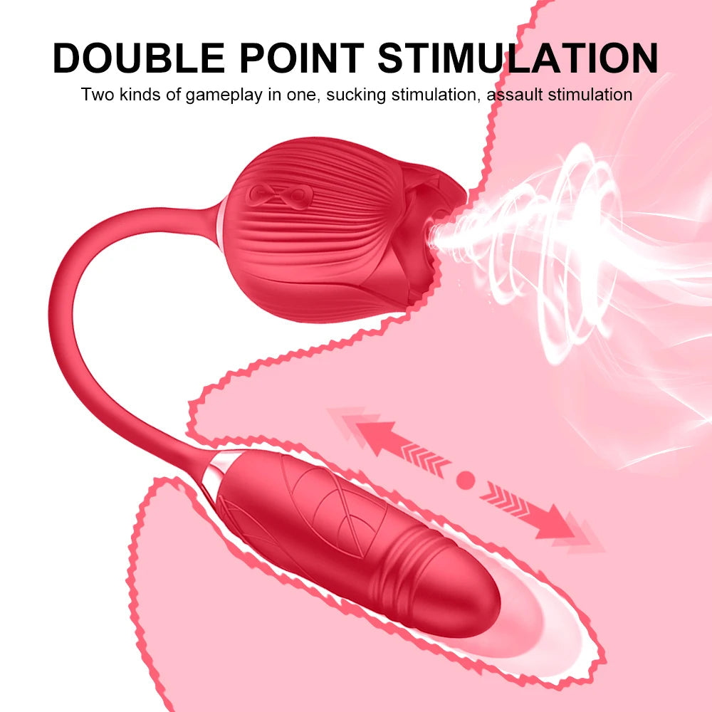Rose Sucking Vibrator for Women Dildo Thrusting Vibrating Clit Sucker Nipple Clitoris Stimulation Female Sex Toys for Adults luvshop24