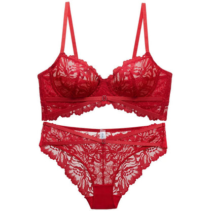 Logirlve Sexy Tоy For Women Bra Set Lingerie Push Up Brassiere Lace Embroidery Underwear Set Ultra-thin Cup Female Lingerie luvshop24