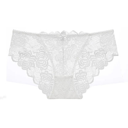Sexy Lace Underwear Women Ultra-thin Transparent Lace Oversized Panties Female Underwear with Buttocks Low Waist Triangle Bottom luvshop24
