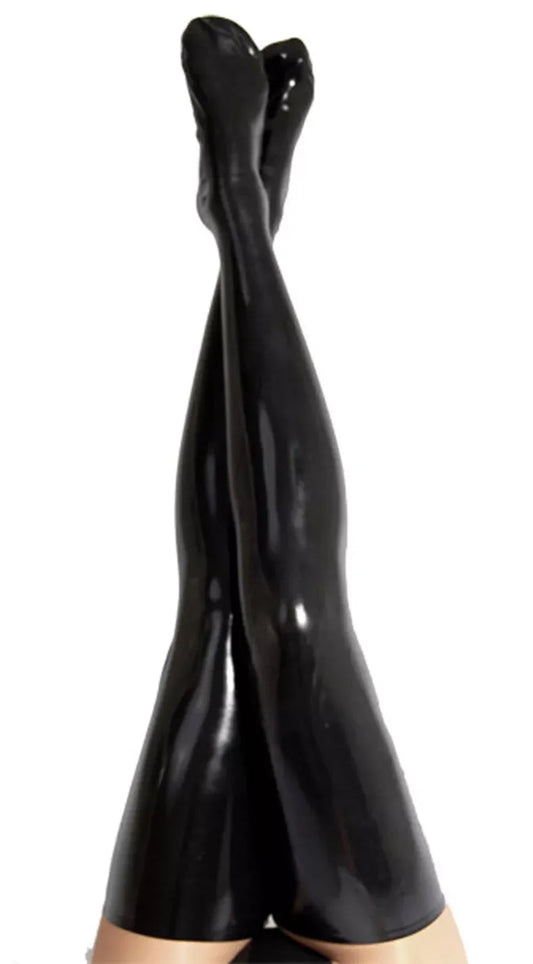 Sexy Black Latex Thigh High Long Stockings 0.4mm Unisex Halloween Cosplay luvshop24