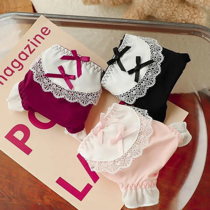Lace Ice Silk Lolita Women Briefs Maid Cosplay Japanese JK Girls Panties Underwear Female Sexy Cute Bowknot Student Lingerie luvshop24