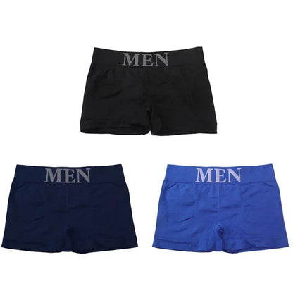 3 Pcs Men's Panties Underwear Boxers Breathable Man Boxer Solid Underpants Comfortable Male Brand Shorts Black Blue Underwear luvshop24