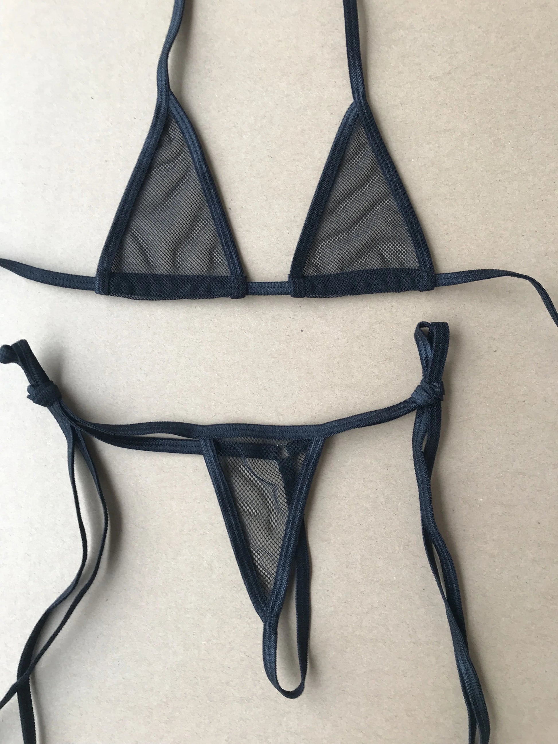 DEKA Women Sexy Bandage Mini Micro Bikini Set Mesh Transparent Erotic Bathingsuit Beachwear Sunbath Lingerie Underwear Plus Size luvshop24